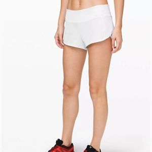 White Lululemon Speed Up Shorts!!